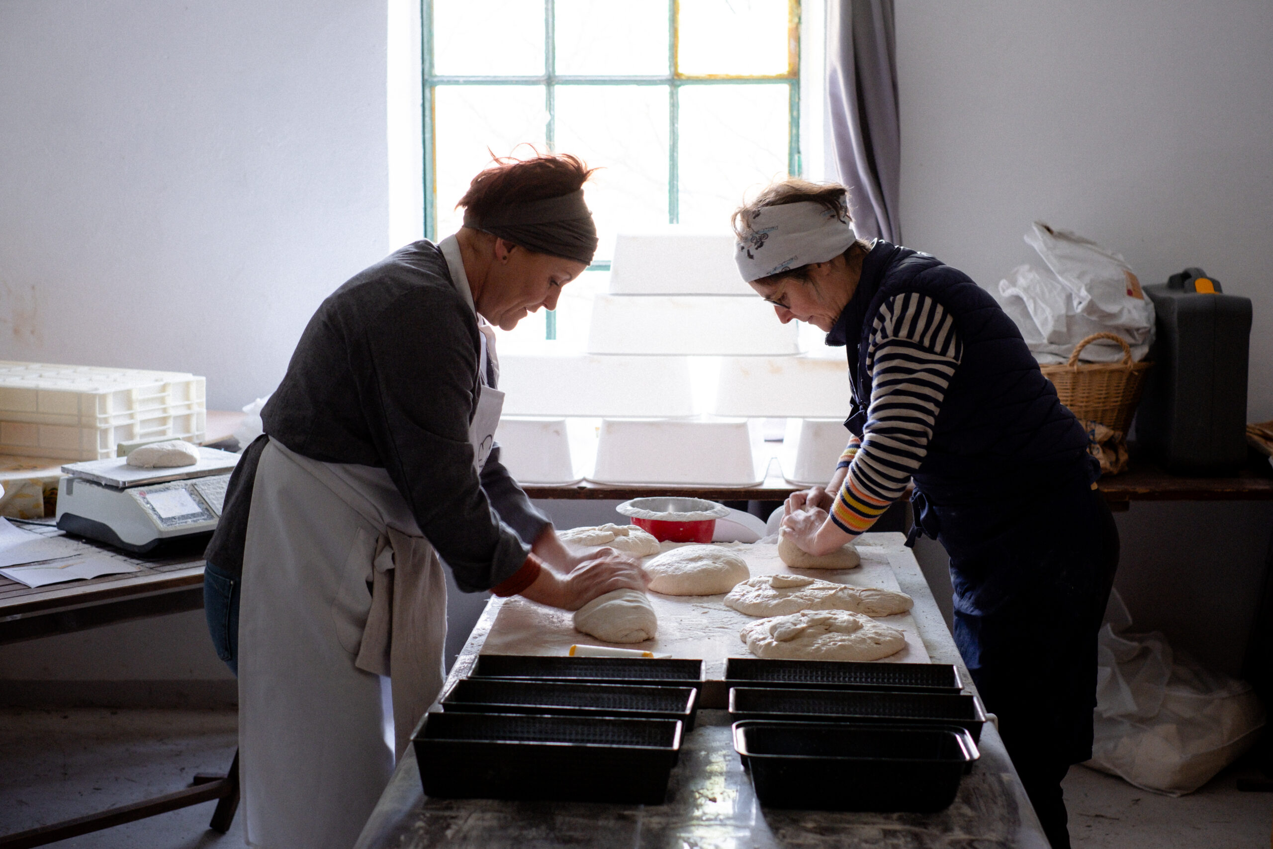 photo de la transmission du savoir faire, panification, pains au levain