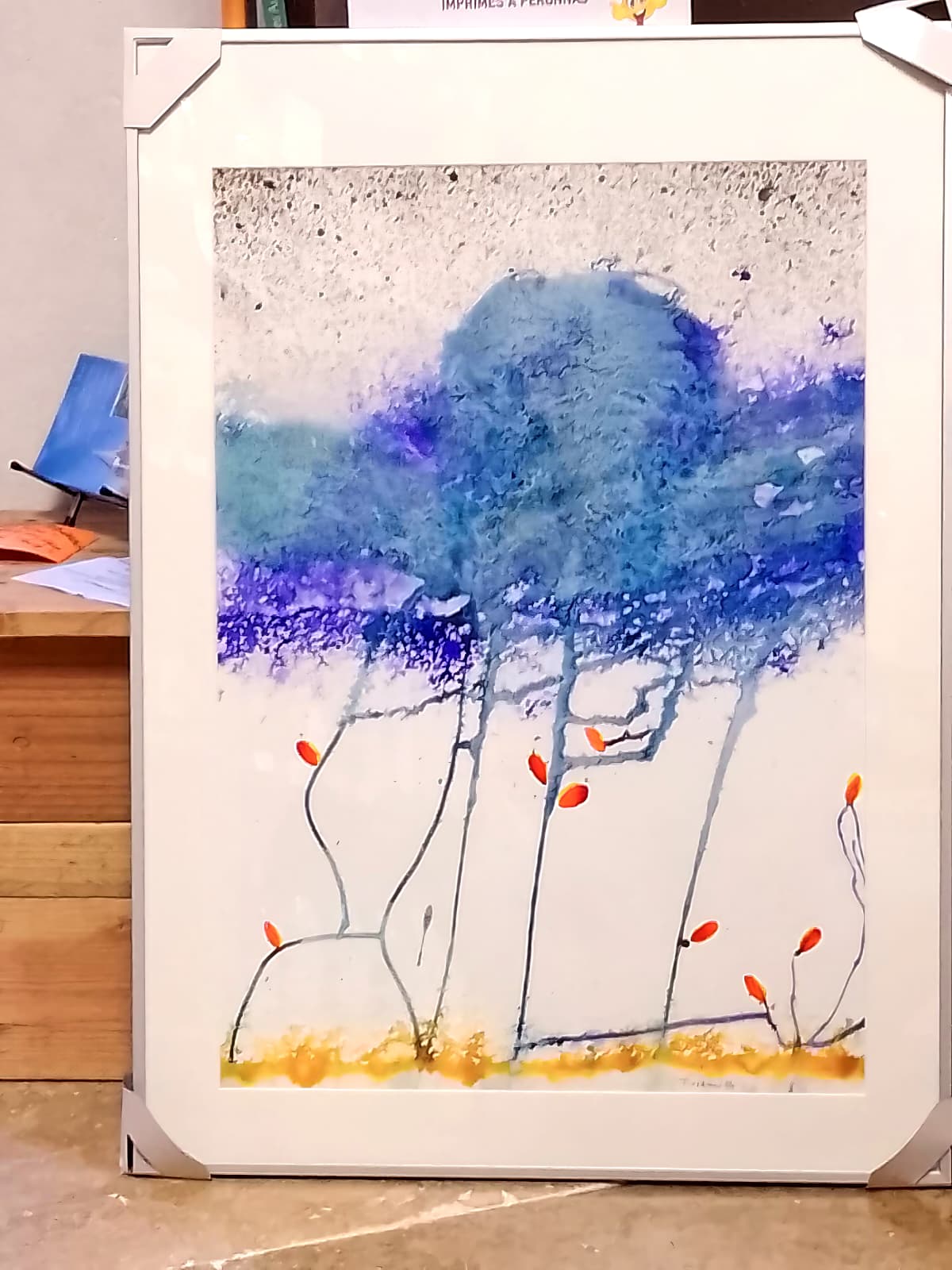 Photo d'un tableau trvail de l'encre de Thierry Virton, peintre de l'Abergement de Varey